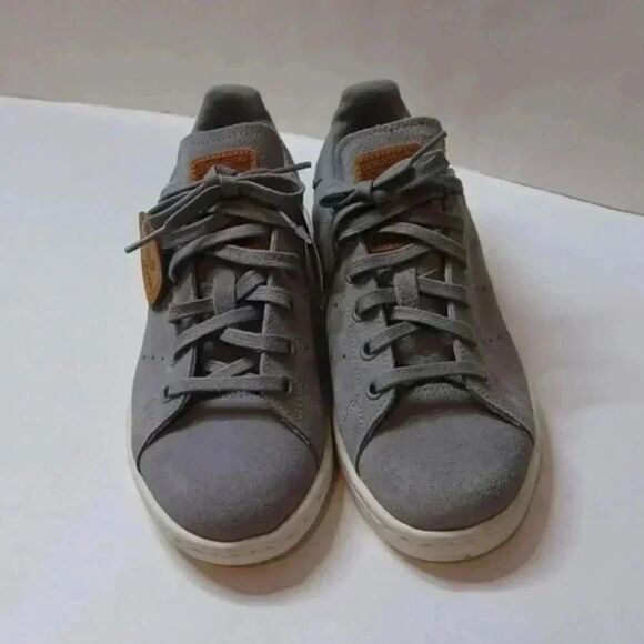 Adidas Stan Smith J Grey Suede - Picture 1 of 16